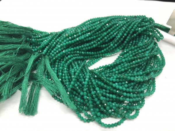 Green Onyx Rondelles Faceted