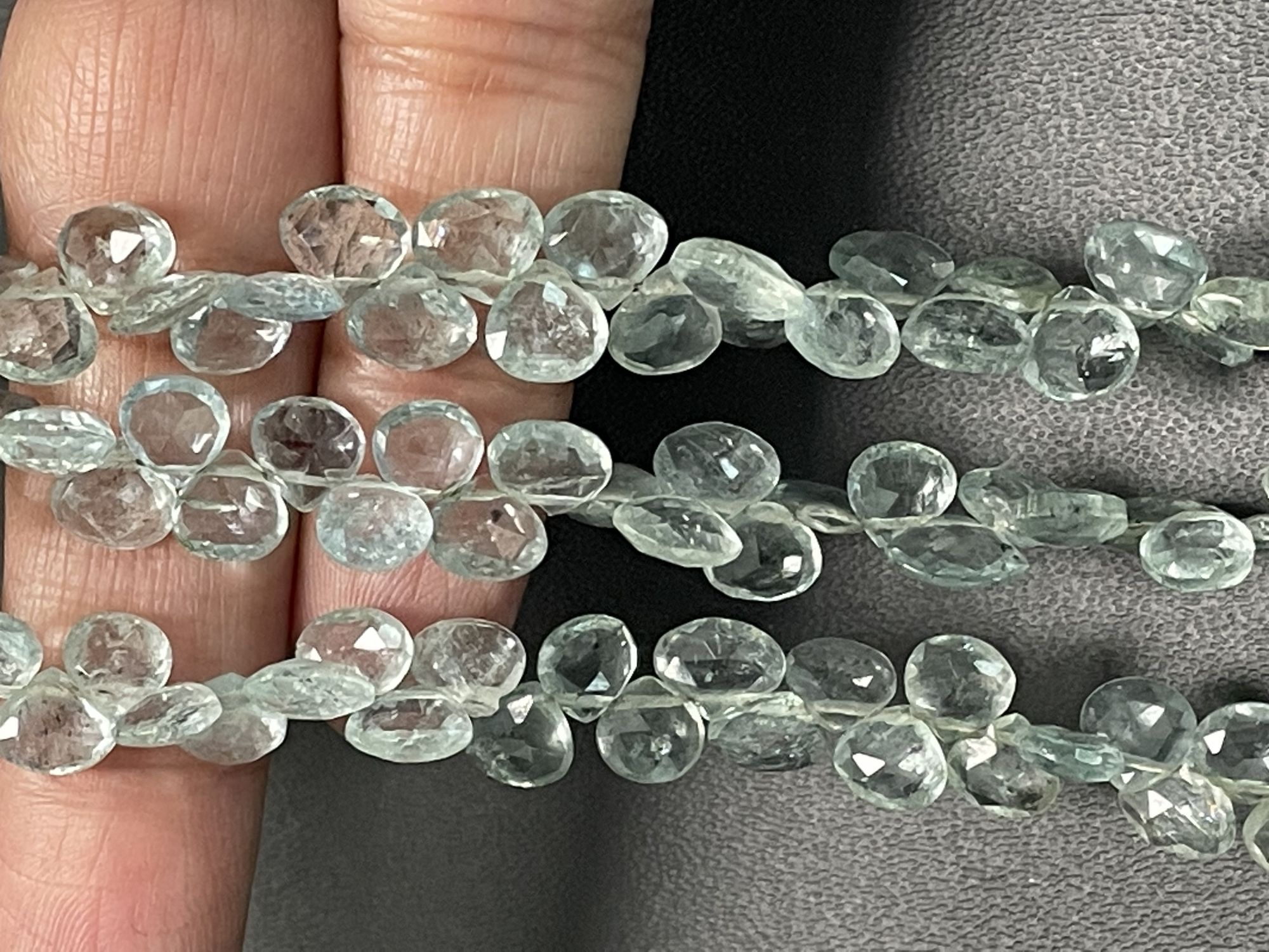 Moss Aquamarine Heart Faceted