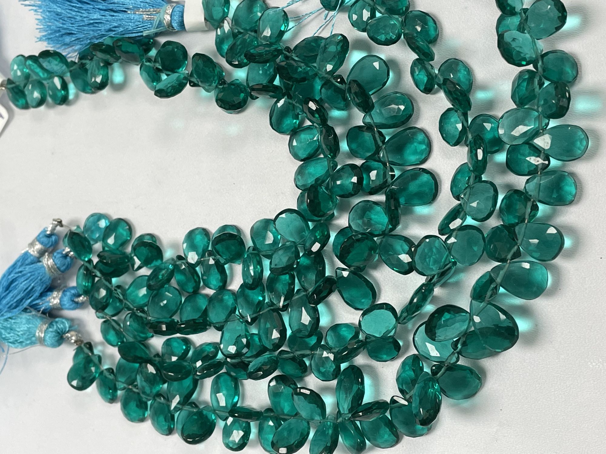 Teal Hydro Quartz Pear Faceted