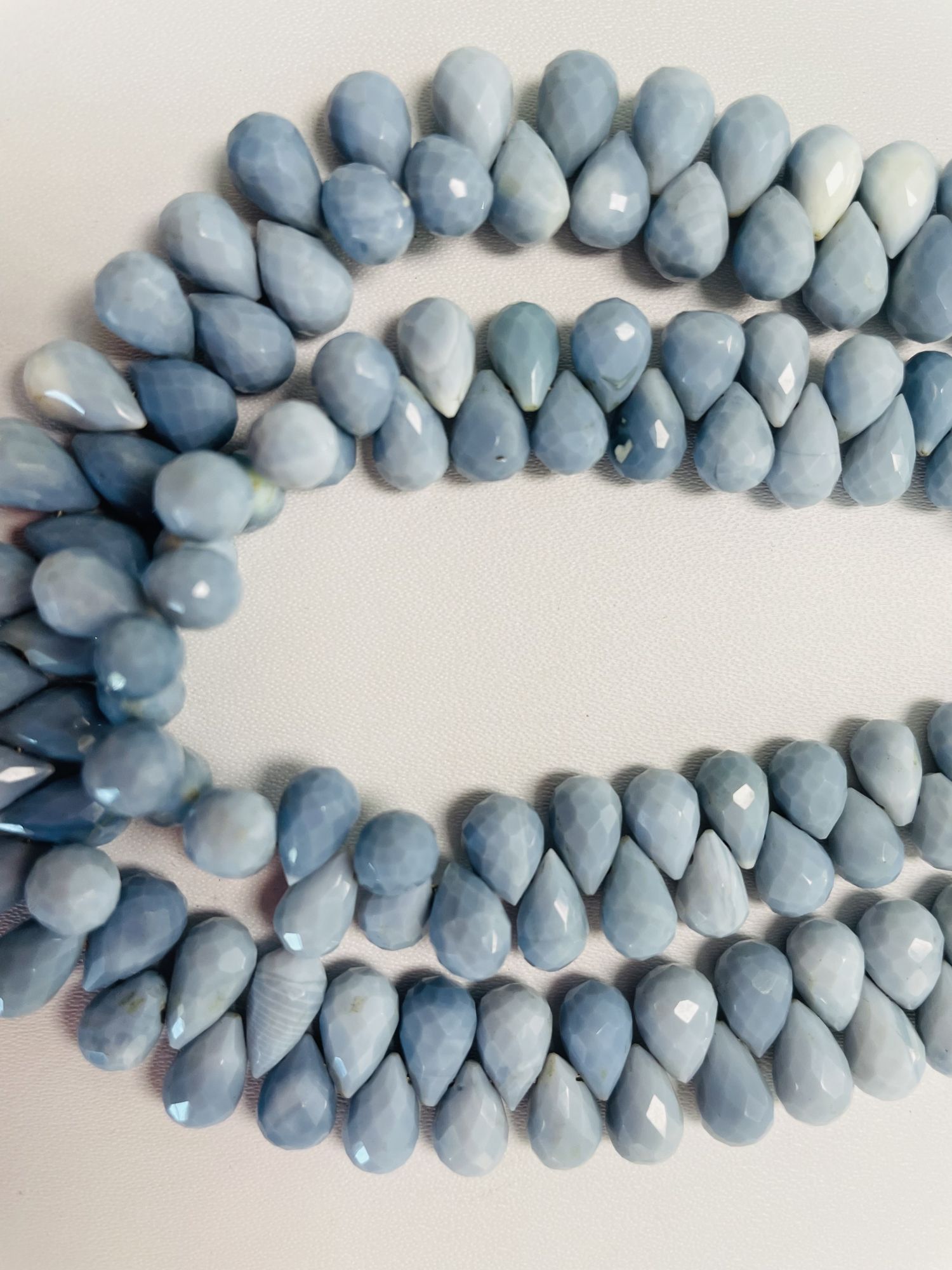 Blue Peruvian Opal Drops Faceted