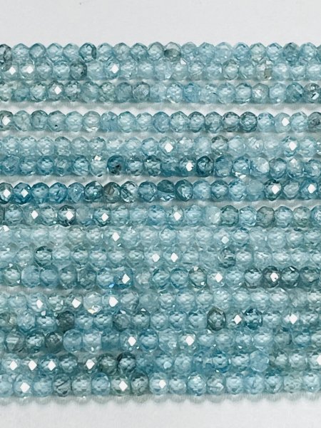 Blue Zircon Rondelle Faceted