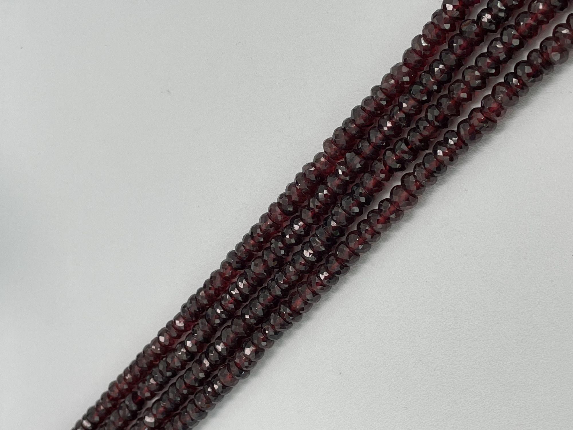 Red Garnet Rondelle Faceted