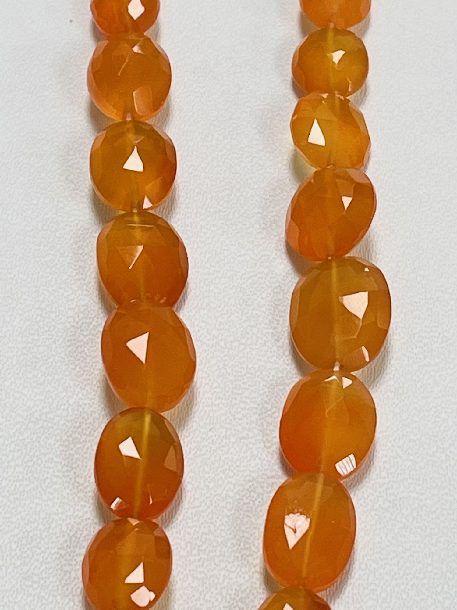 Carnelian Oval Faceted Graduated
