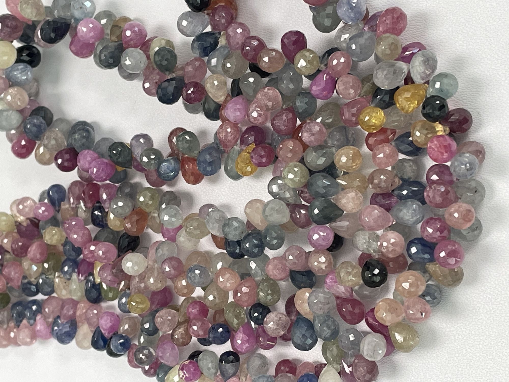 Multi Color Sapphire Drop Faceted