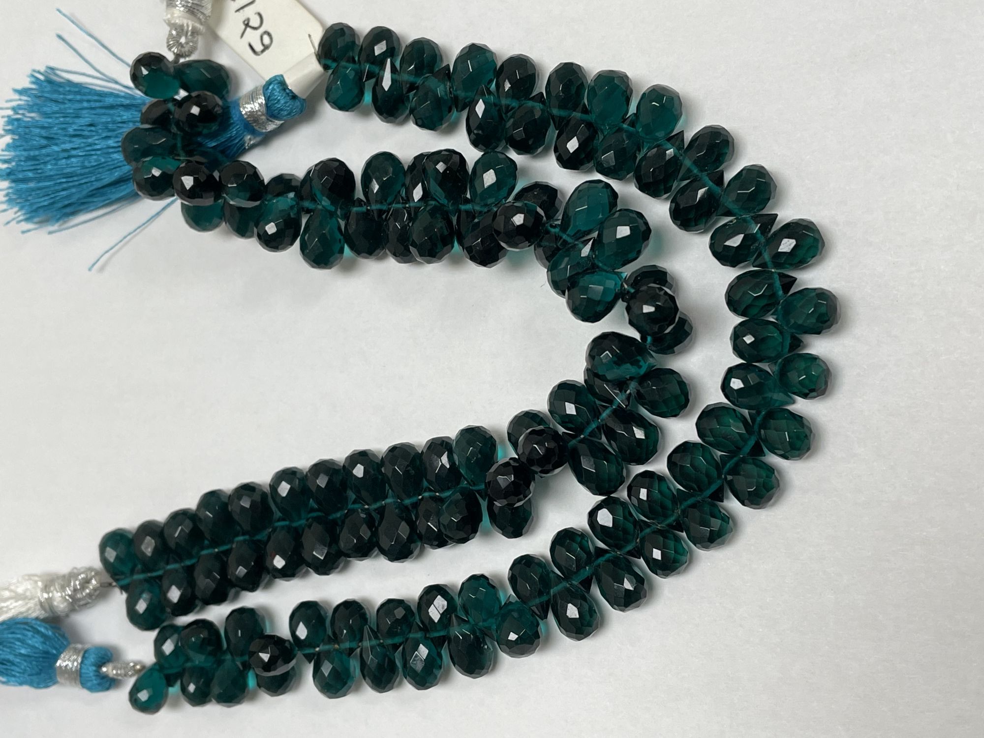 Teal Hydro Quartz Drop Faceted