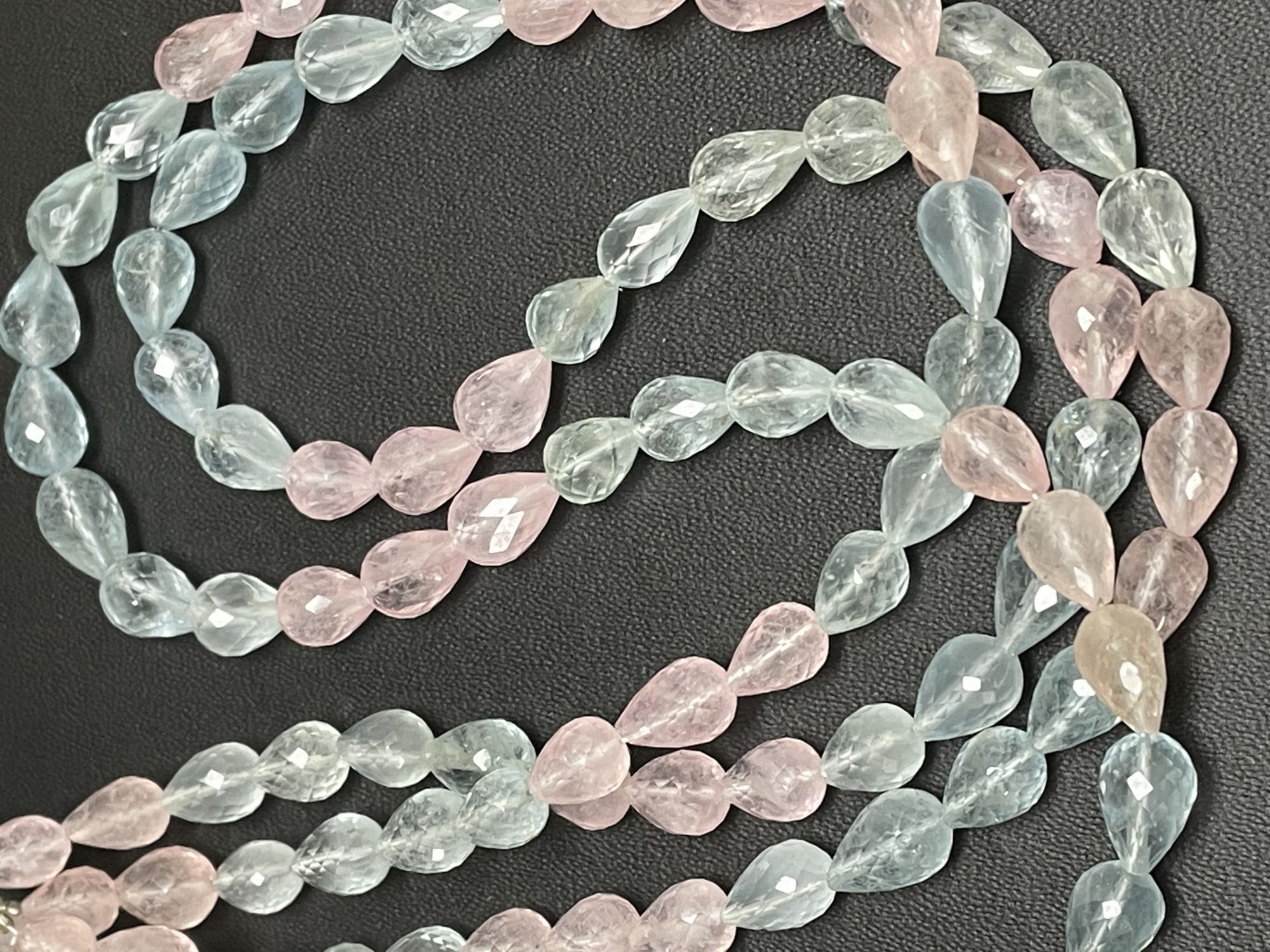 Multi Aquamarine Straight Drill Drop Faceted