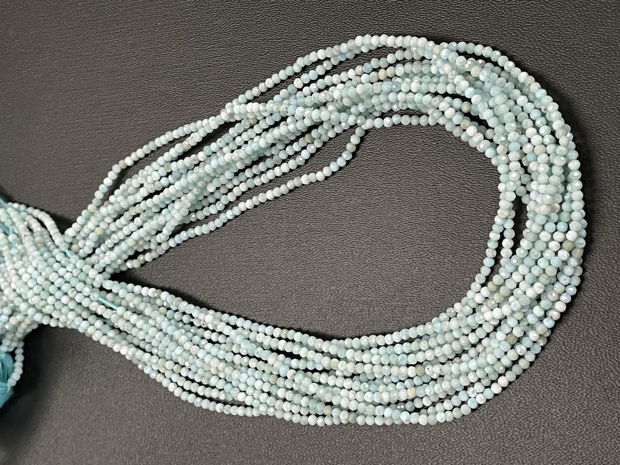 Larimar Rondelle Faceted