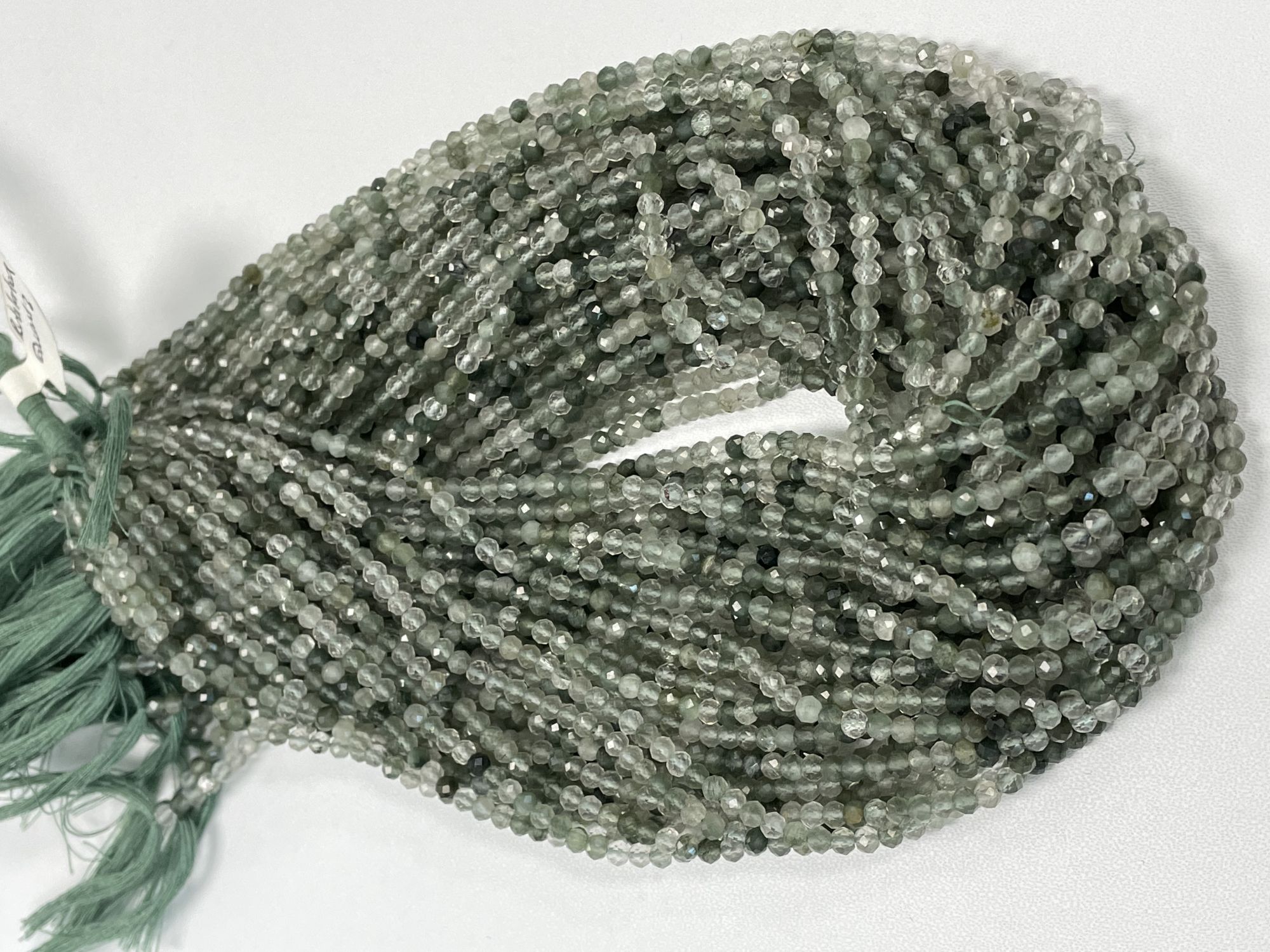 Green Rutilated Quartz Rondelle Faceted