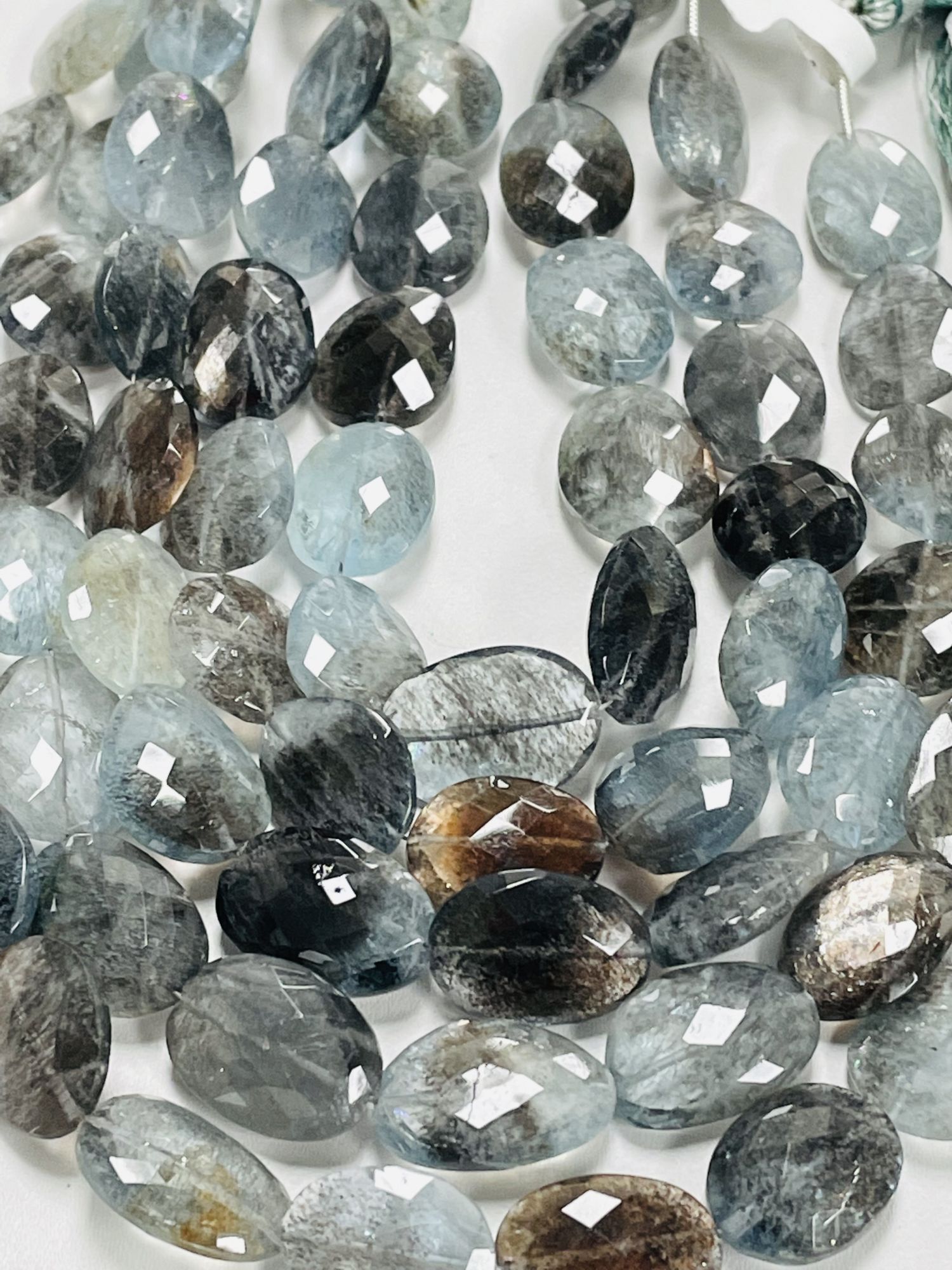 Copper Aquamarine Flat Nugget Faceted