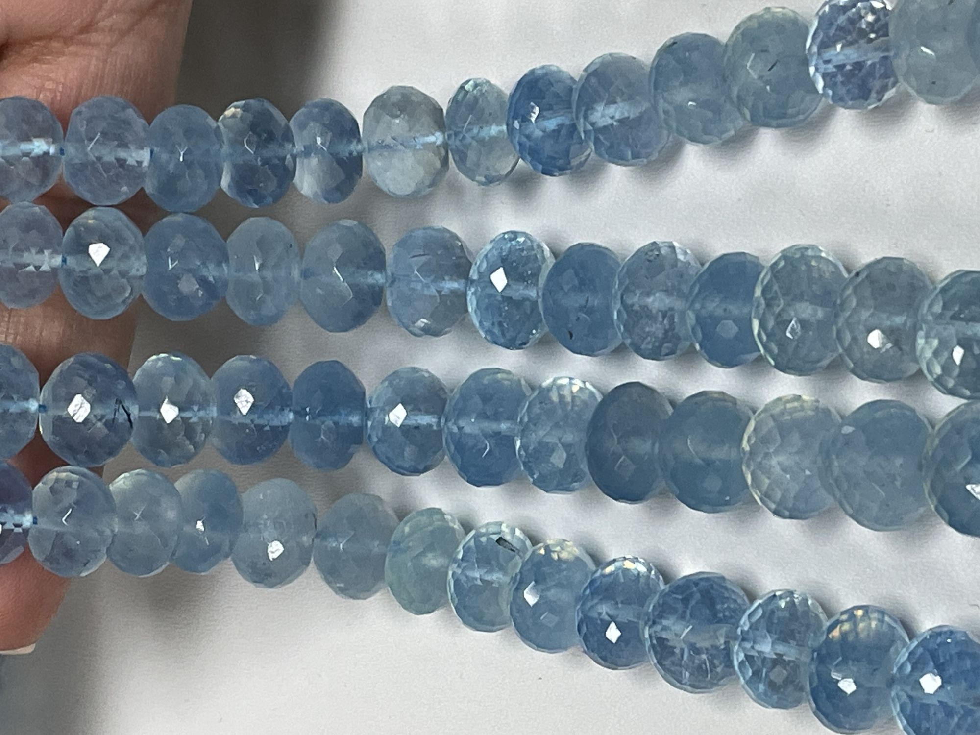 Aquamarine Rondelle Faceted