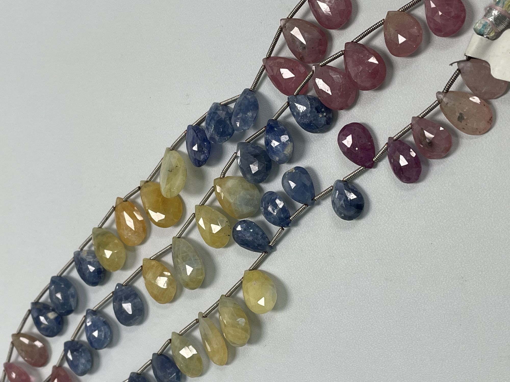 Multi Color Sapphire Pear Faceted