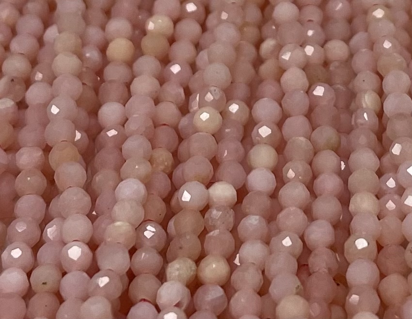 Light Pink Opal Rondelles Faceted