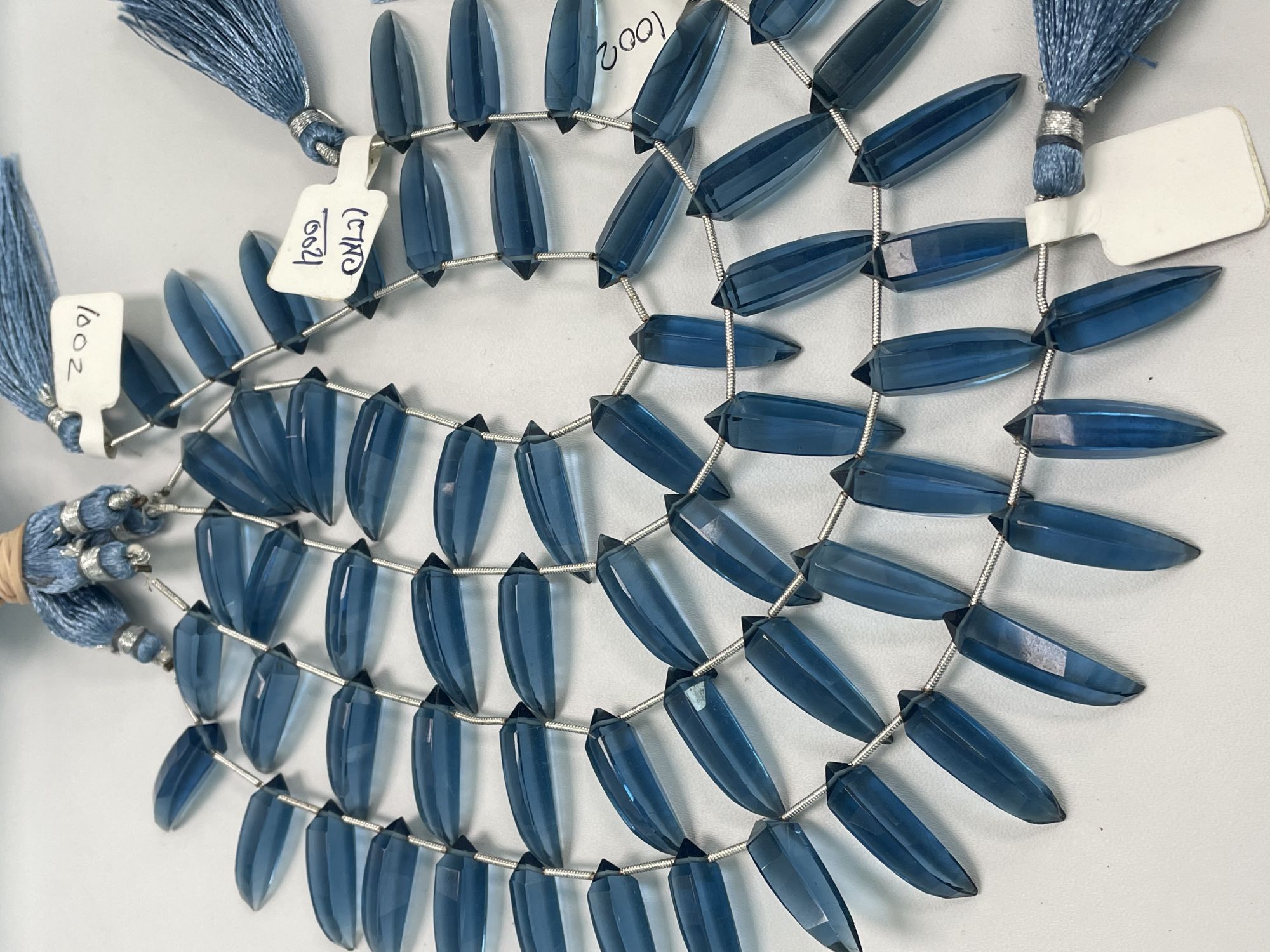 Deep Blue Hydro Quartz Okra Faceted