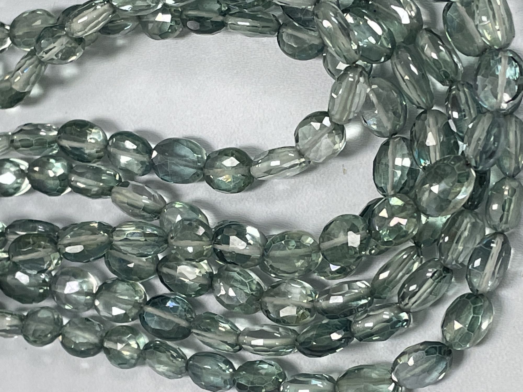 Green Mystic Quartz Oval Faceted