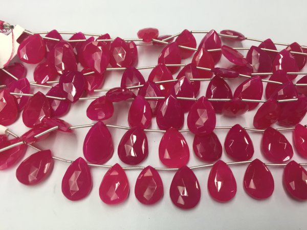 Pink Chalcedony Pears Faceted