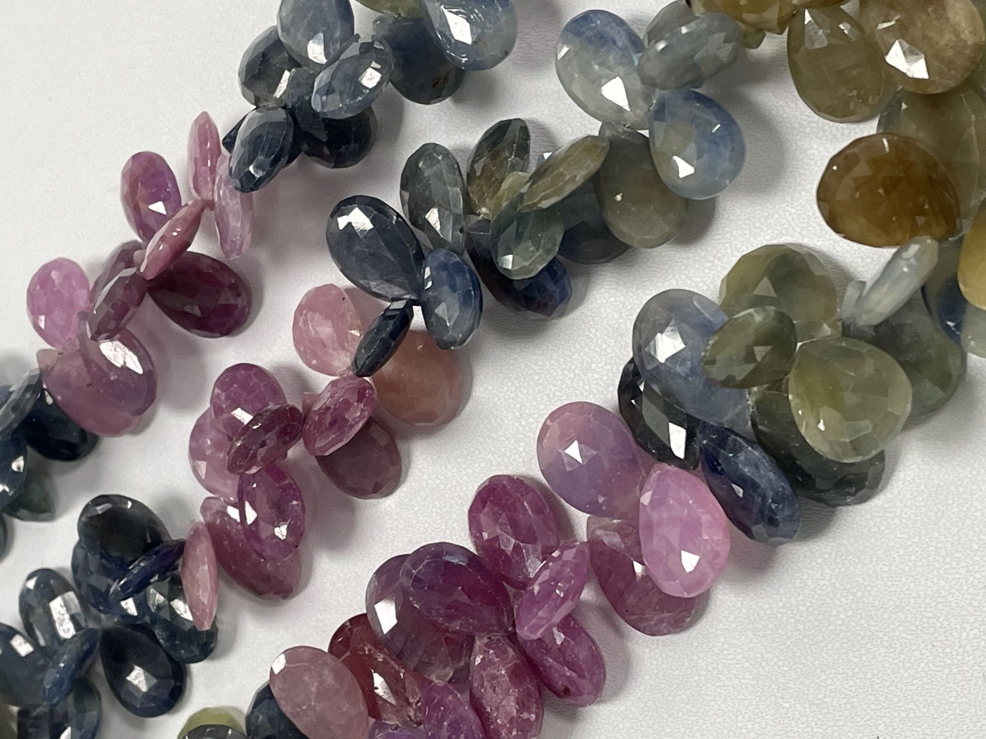 Multi Color Sapphire Pear Faceted