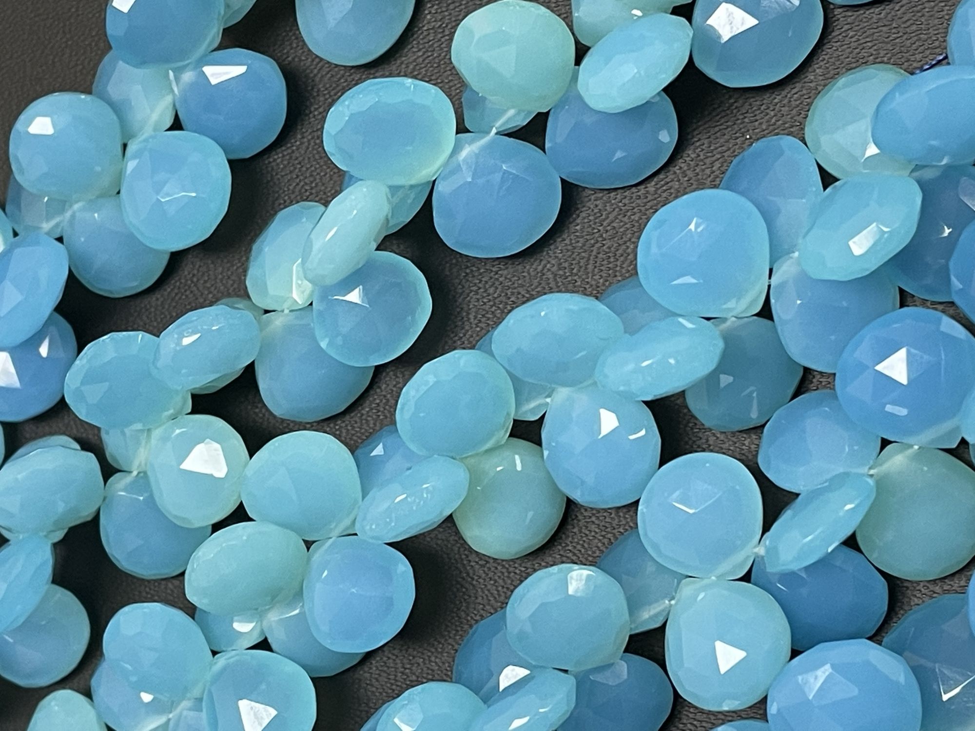 Blue Chalcedony Heart Faceted