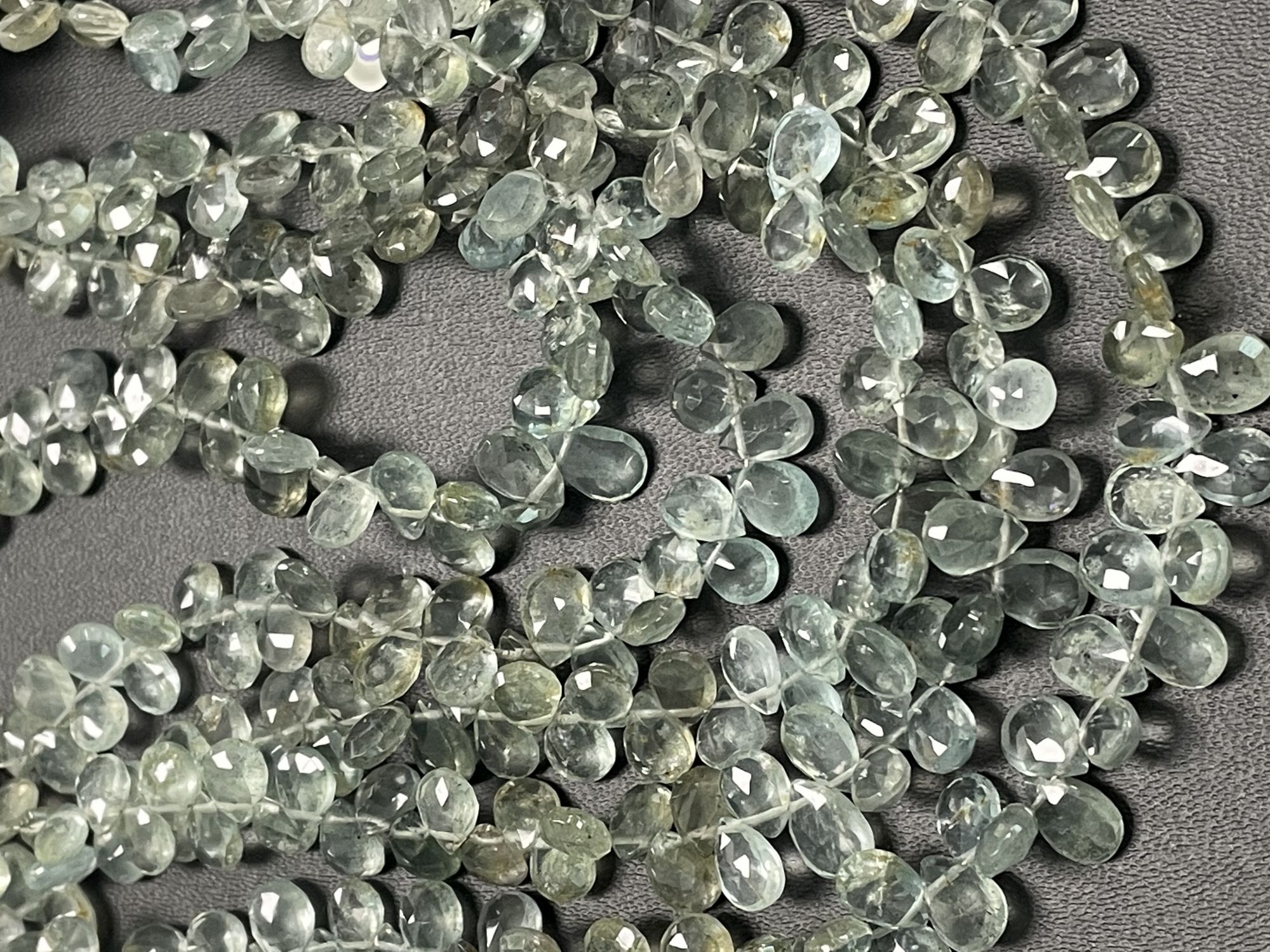 Moss Aquamarine Pear Faceted