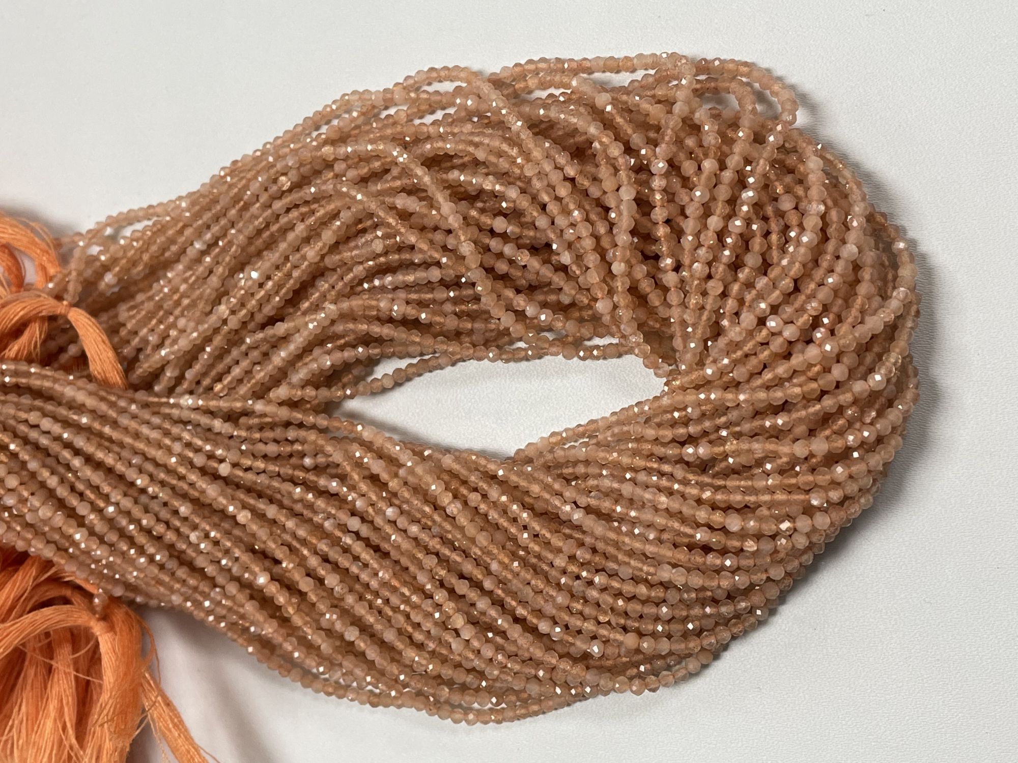 Peach Moonstone Rondelle Faceted