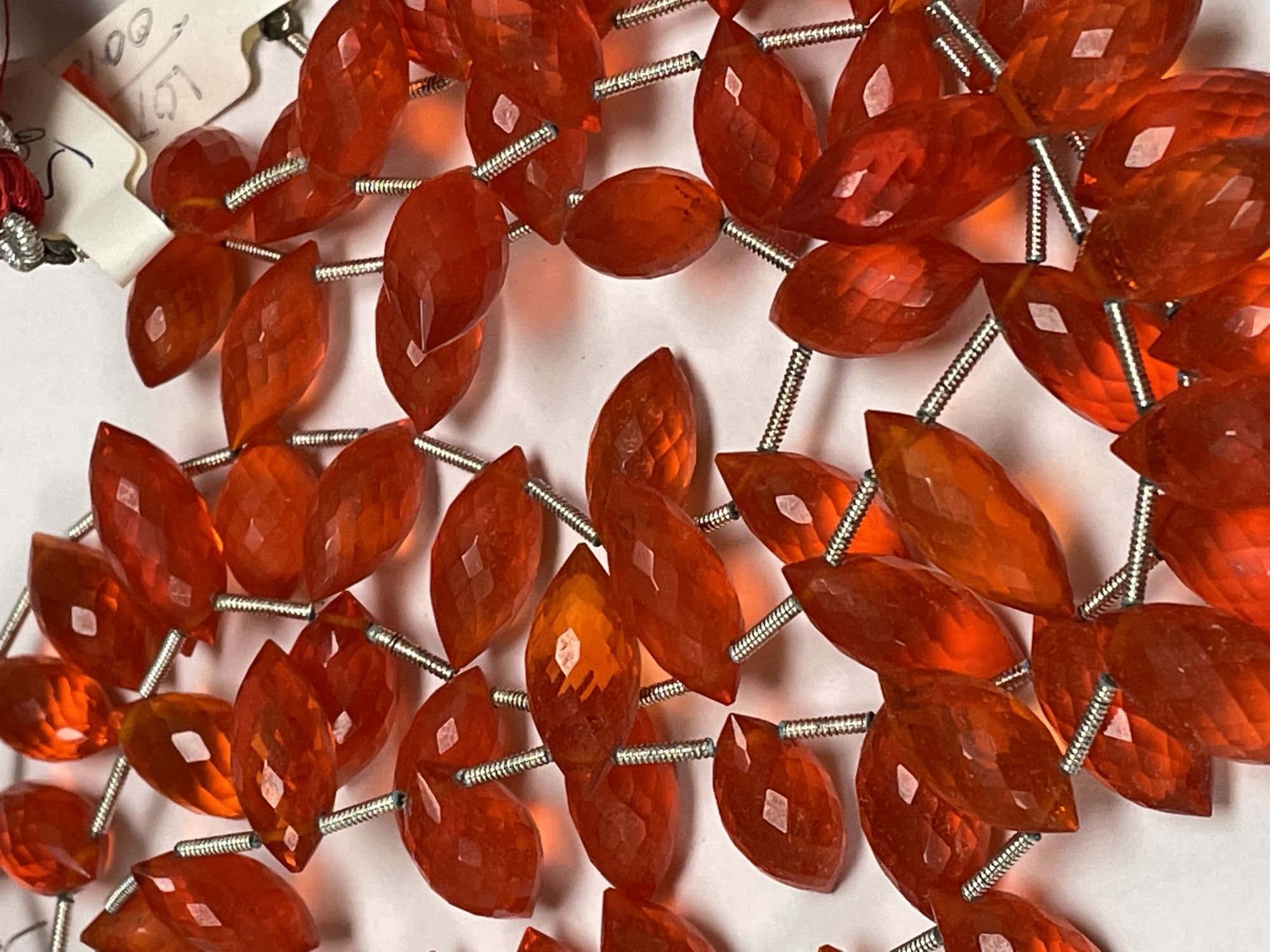 Orange Hydro Quartz Puff Marquise Faceted