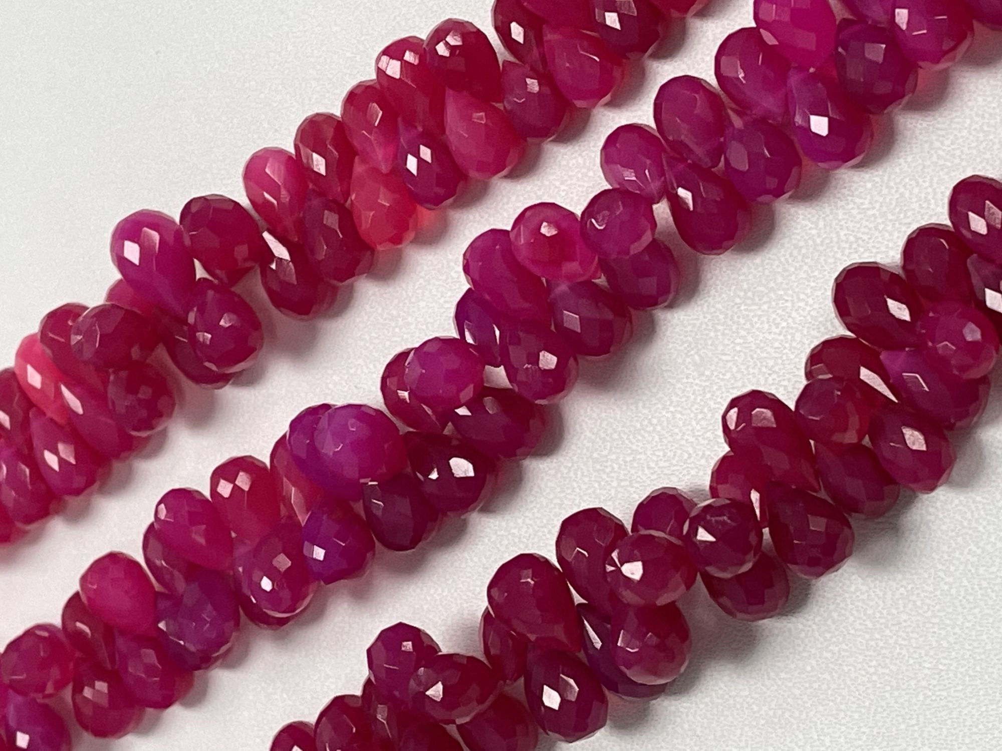 Pink Chalcedony Drop Faceted