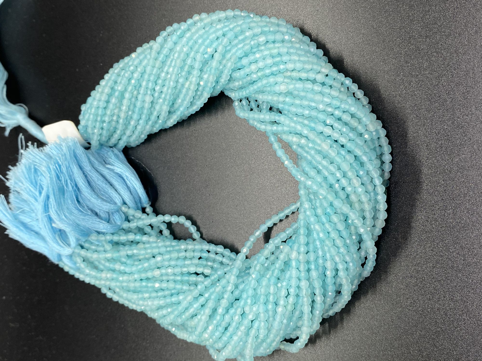 Aqua Chalcedony Rounds Faceted