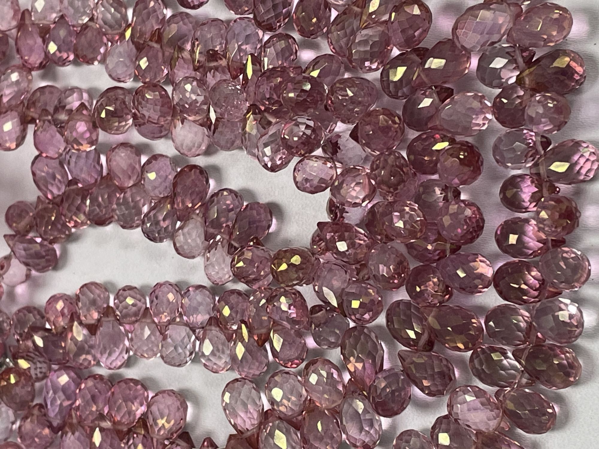 Pink Mystic Quartz Drop Faceted