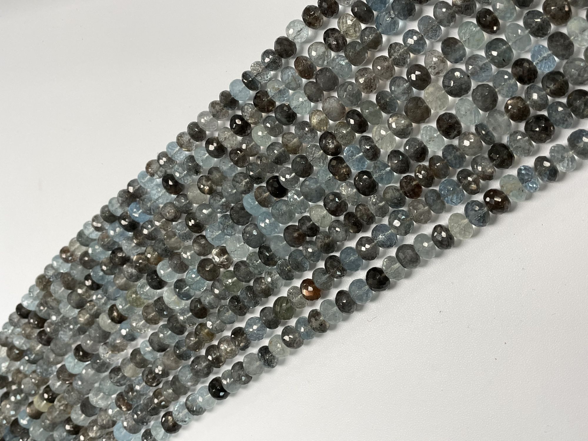 Copper Aquamarine Rondelle Faceted