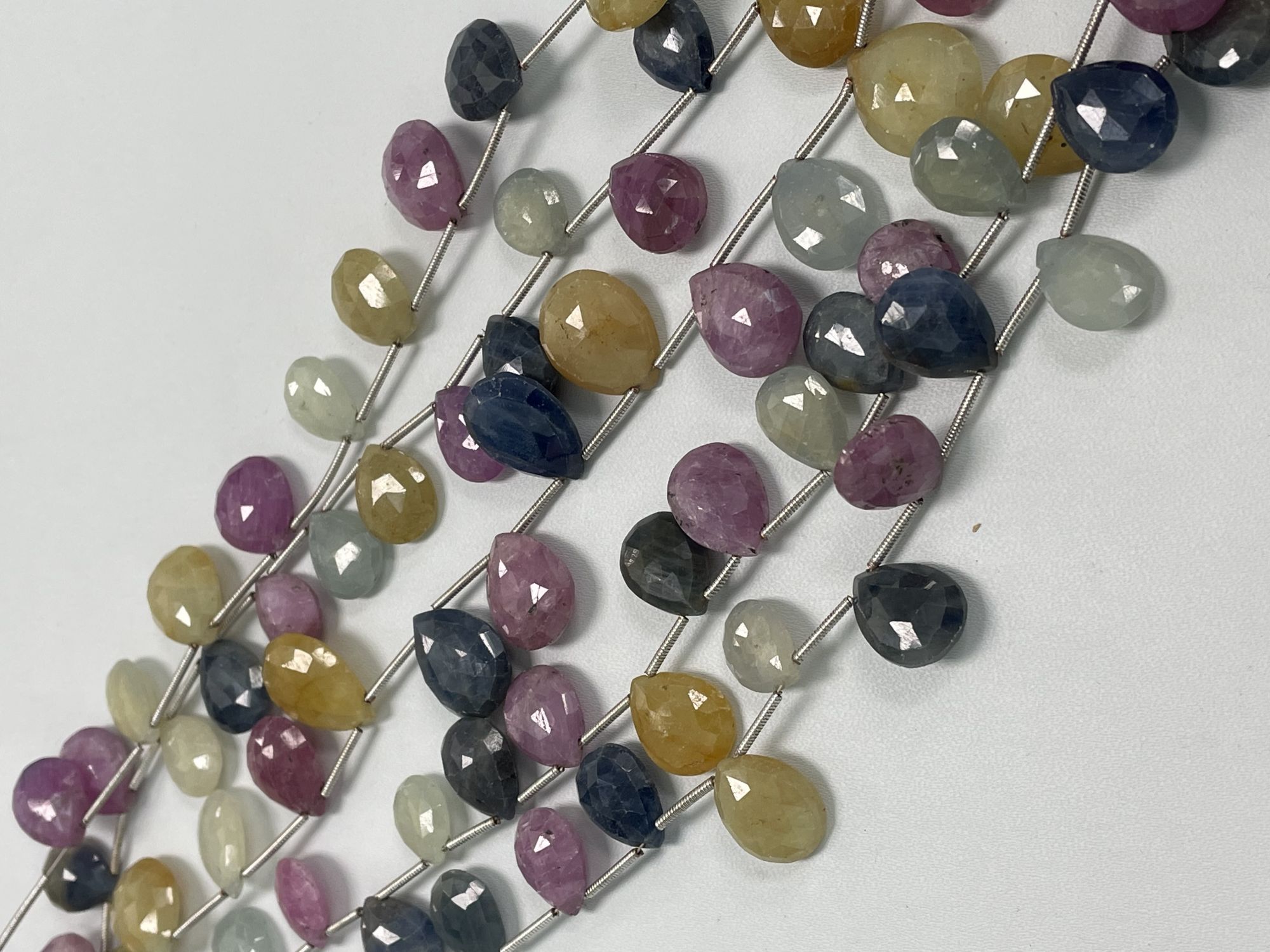 Multi Color Sapphire Pear Faceted