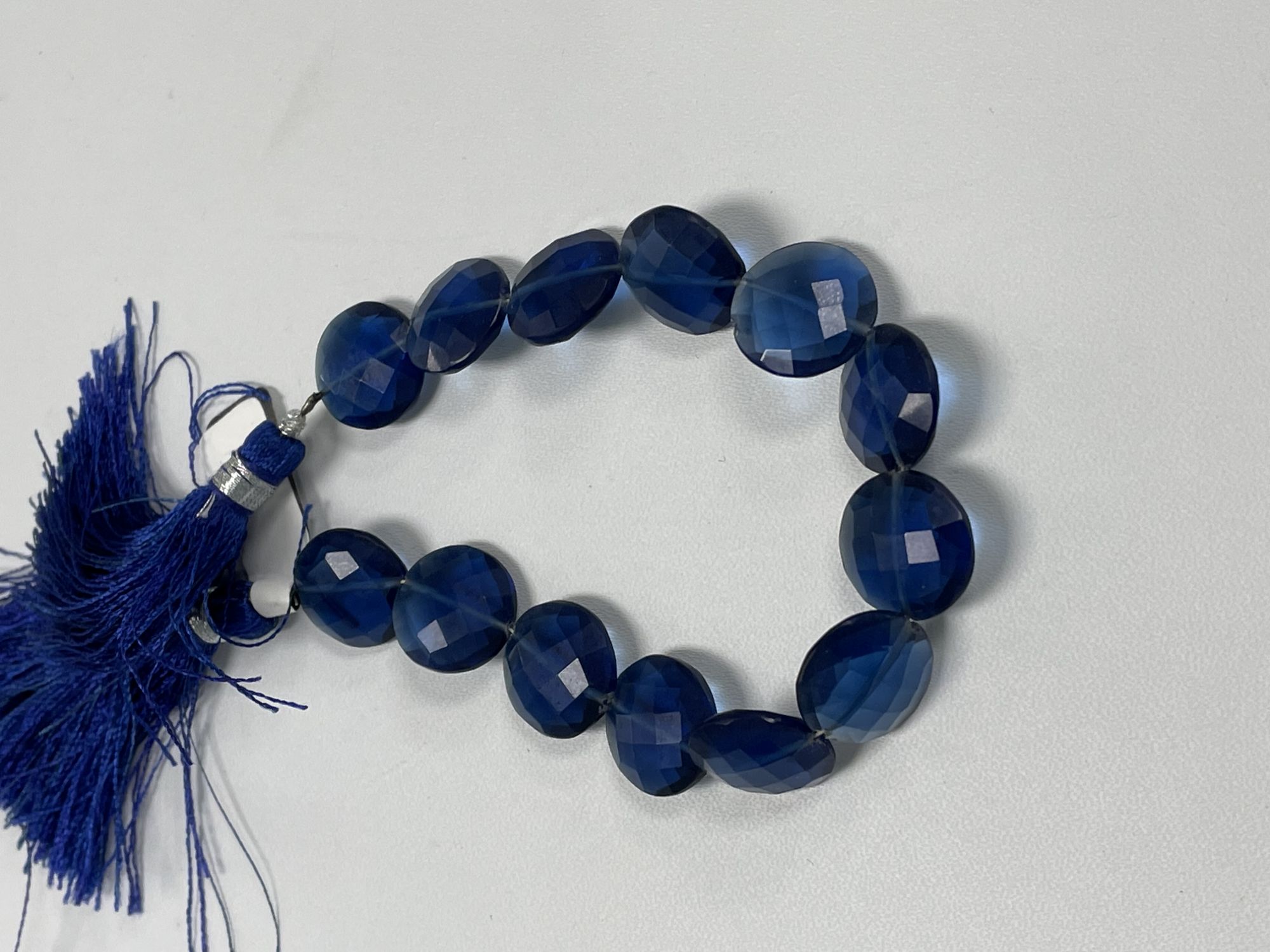 Blue Hydro Quartz Coin Faceted