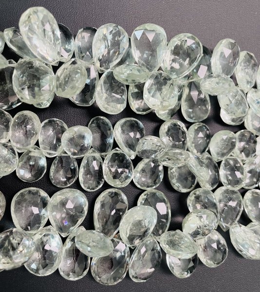 Green Amethyst Pears Faceted