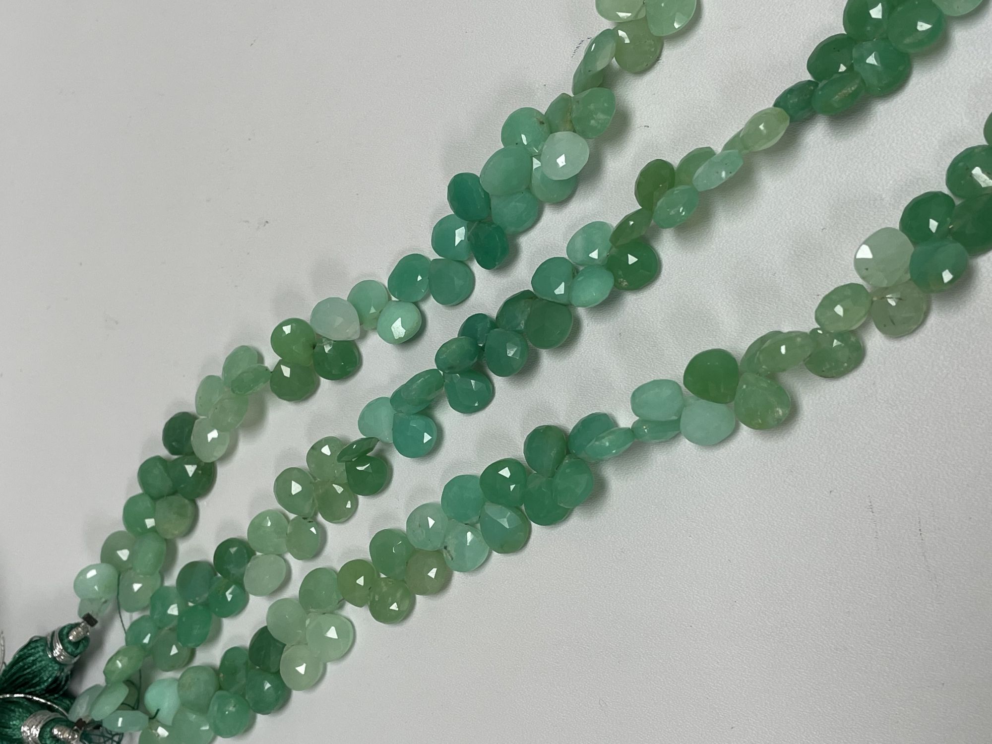 Chrysoprase Hearts Faceted