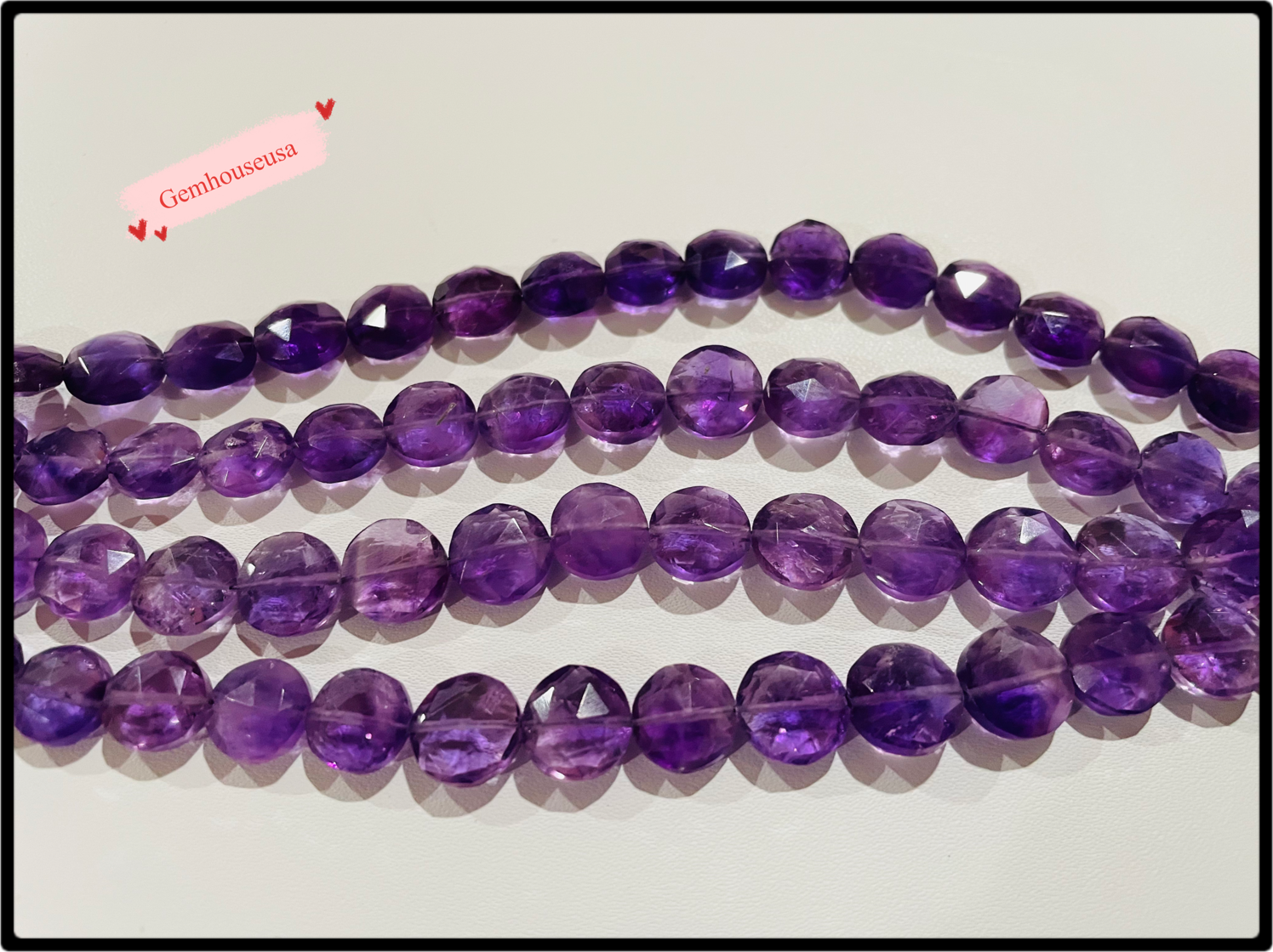 Amethyst coin Faceted