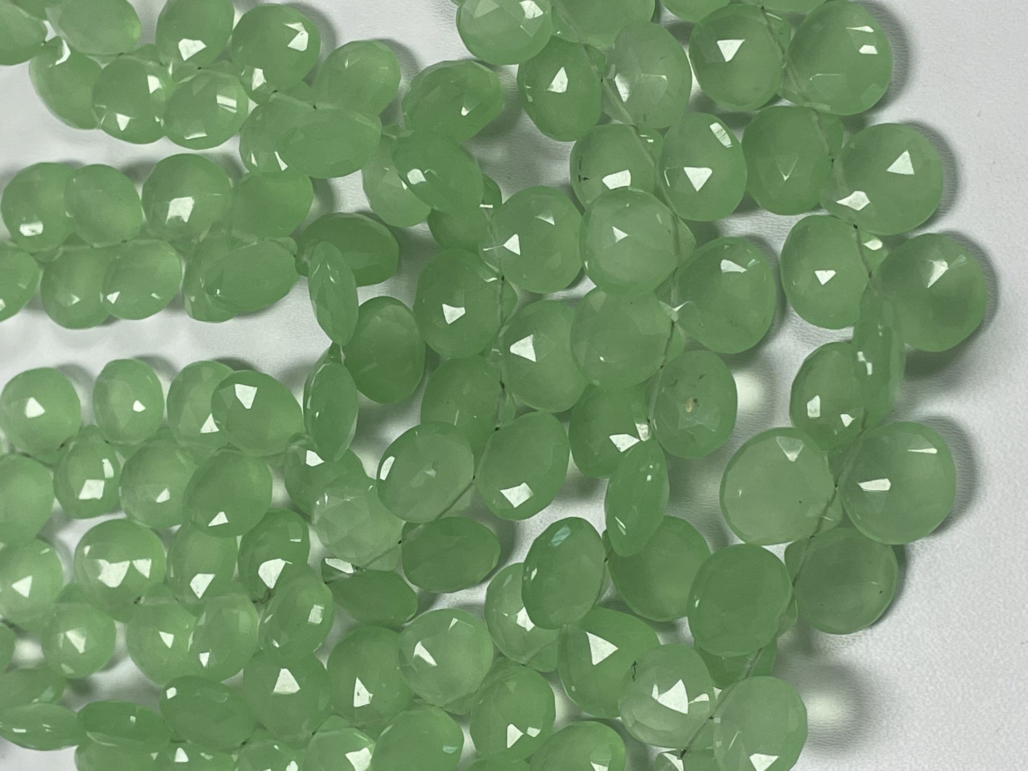 Green Chalcedony Heart Faceted