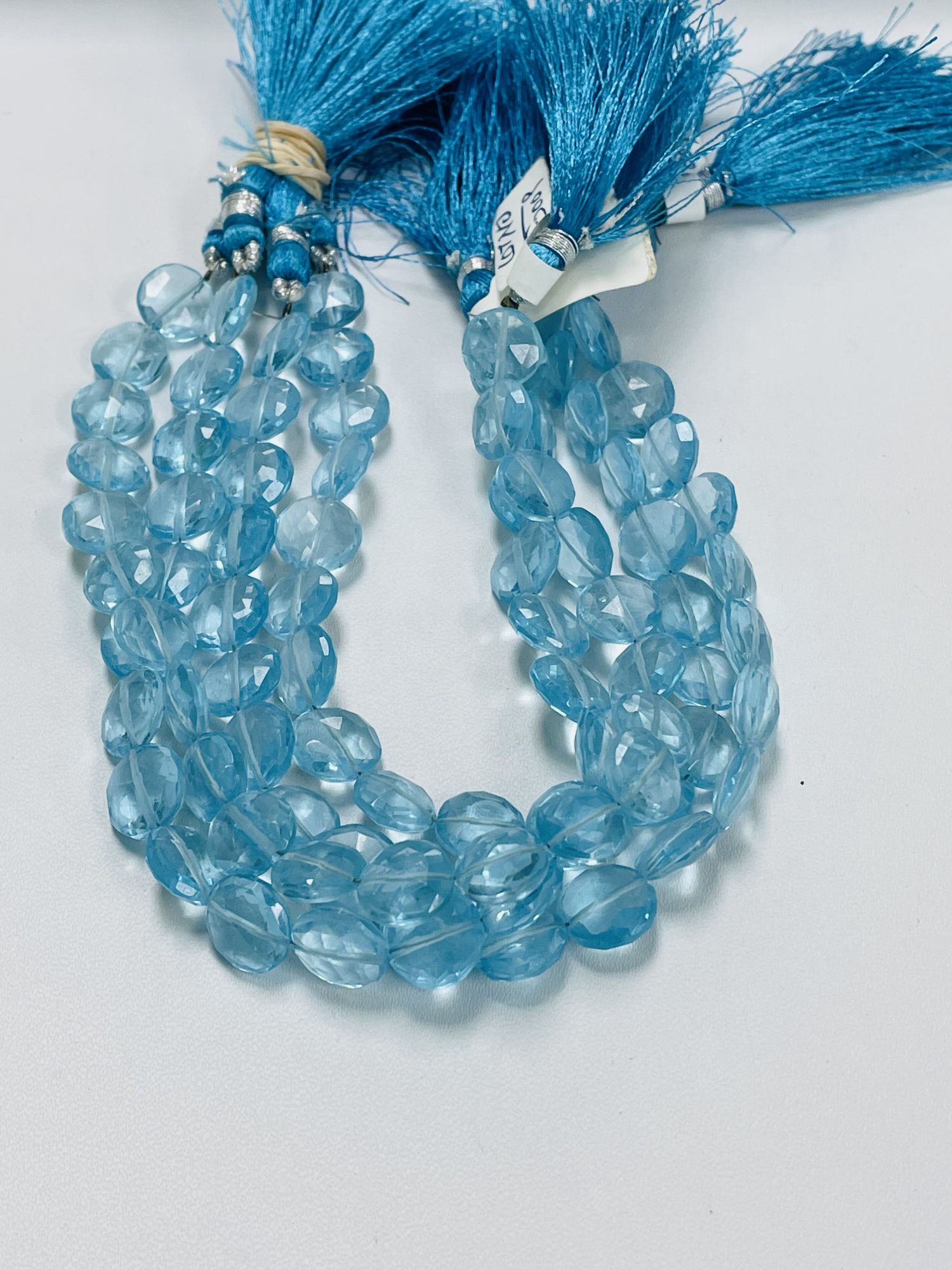 Sky Blue Hydro Quartz Coin Faceted