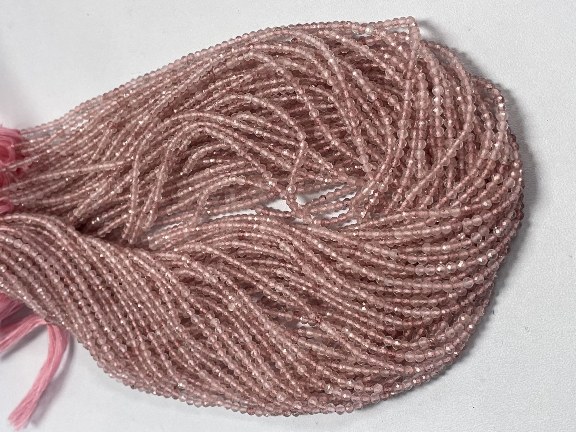 Pink Strawberry Quartz Round Faceted