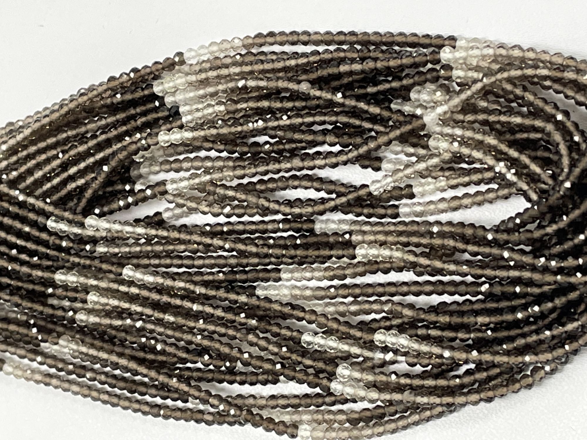 Shaded Smoky Quartz Rondelle Faceted