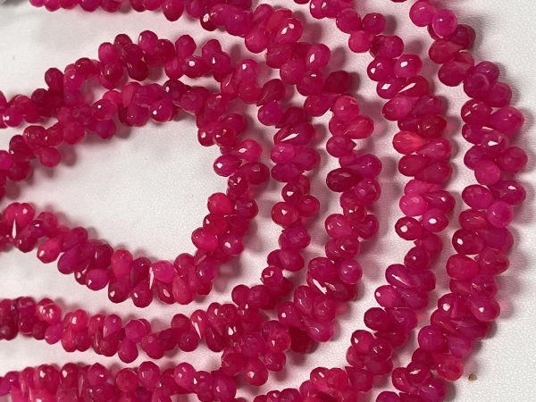 Pink Chalcedony Drop Faceted