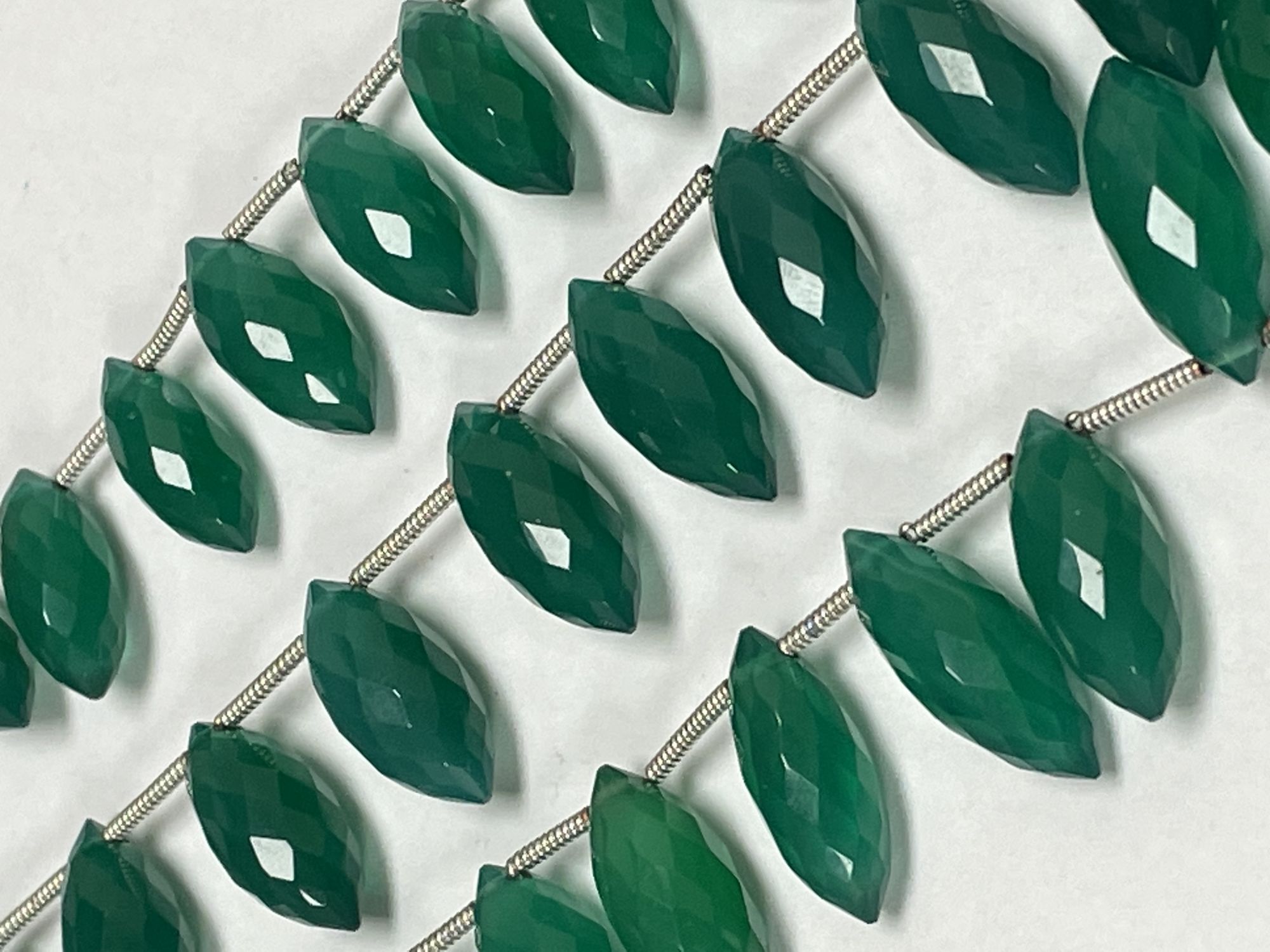 Green Hydro quartz Puff Marquise Faceted