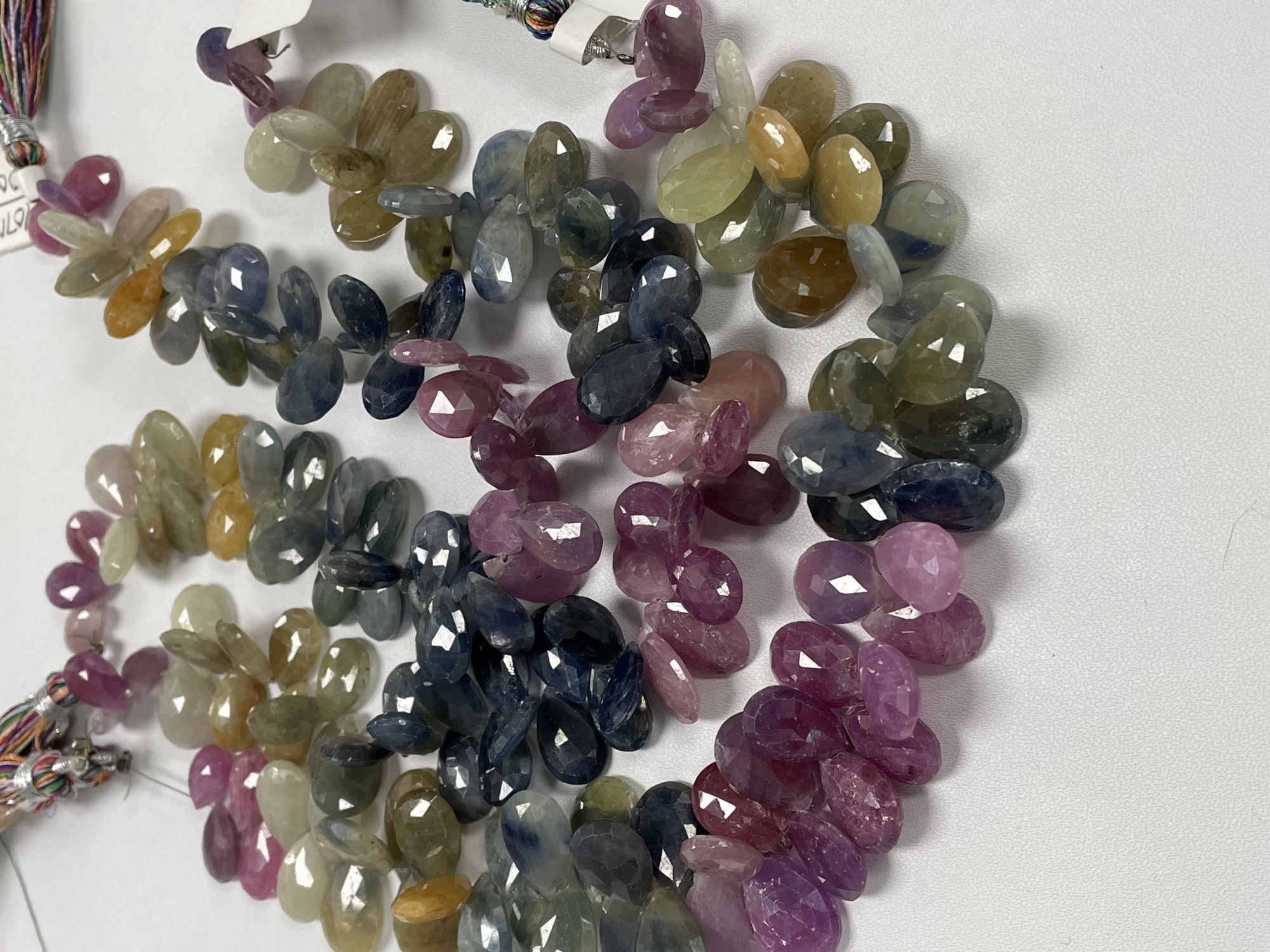 Multi Color Sapphire Pear Faceted