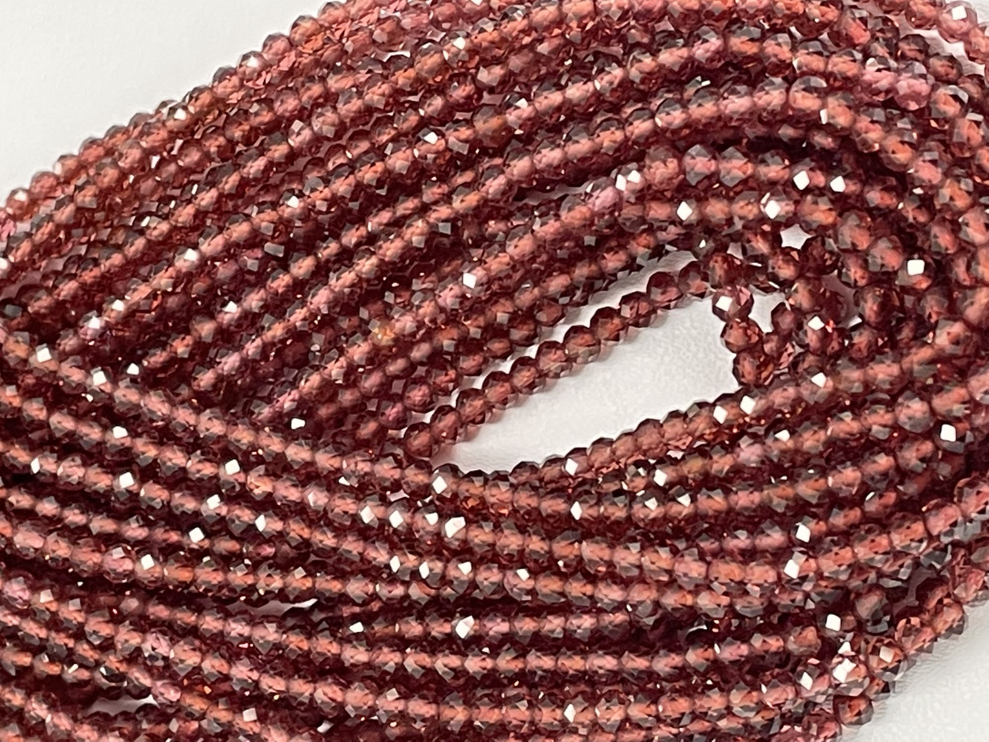 Red Garnet Rondelle Faceted