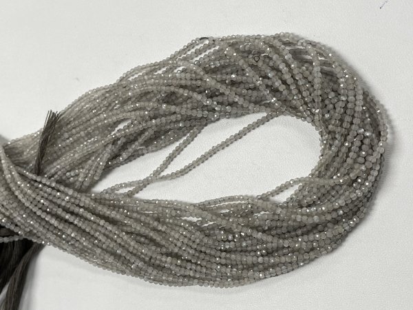 Grey Moonstone Rondelle Faceted