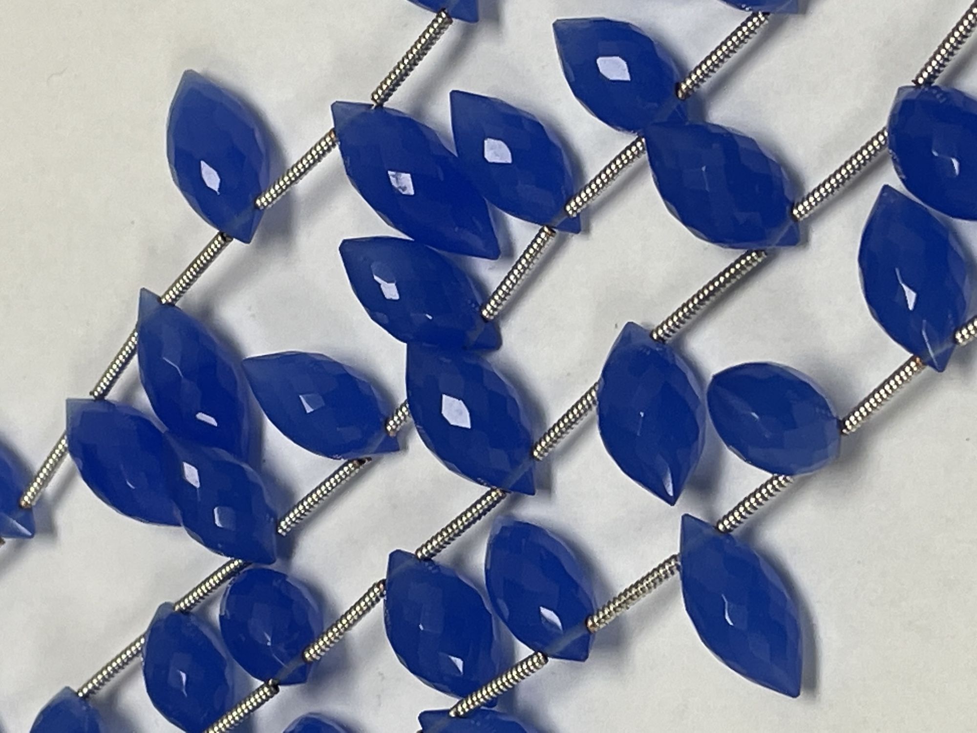 Blue Chalcedony Puff Marquise Faceted