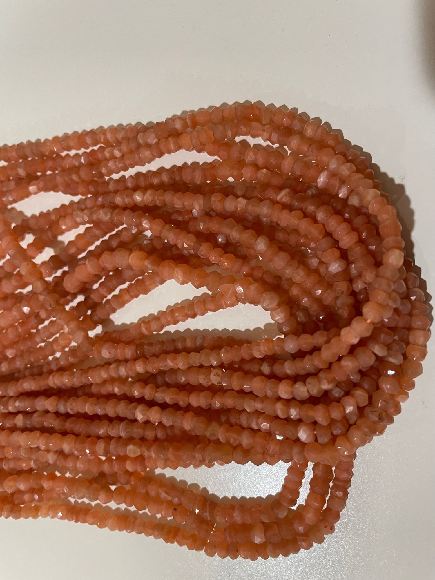 Peach Moonstone Rondelle Faceted