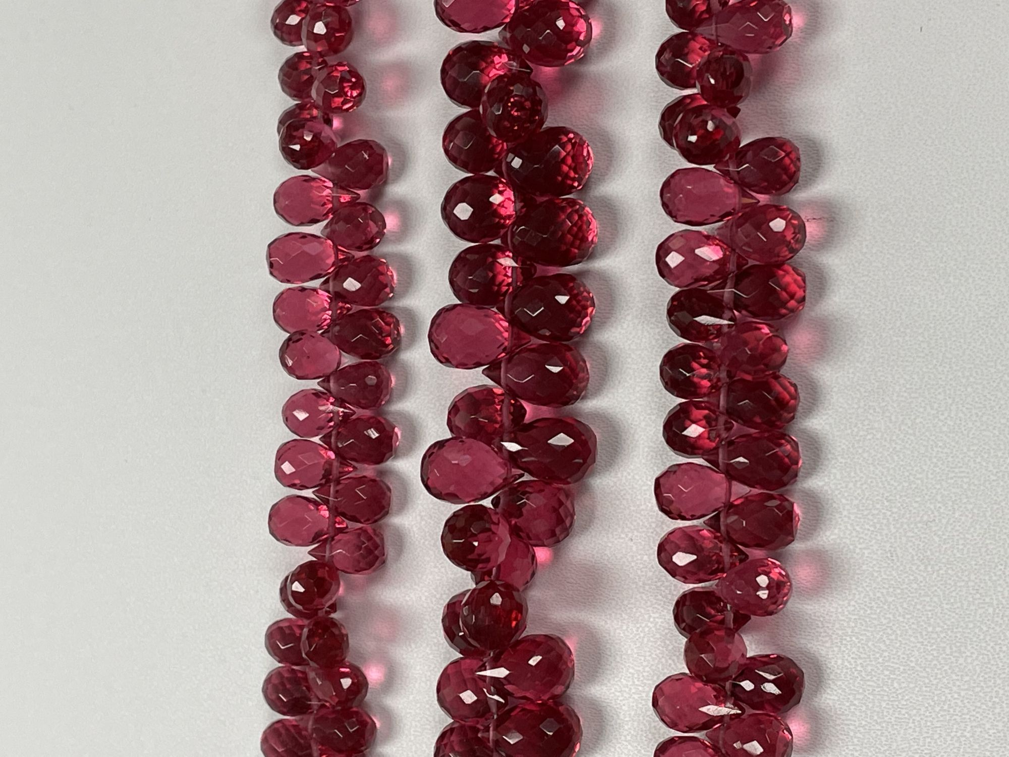 Rubilite Hydro Quartz Drop Faceted