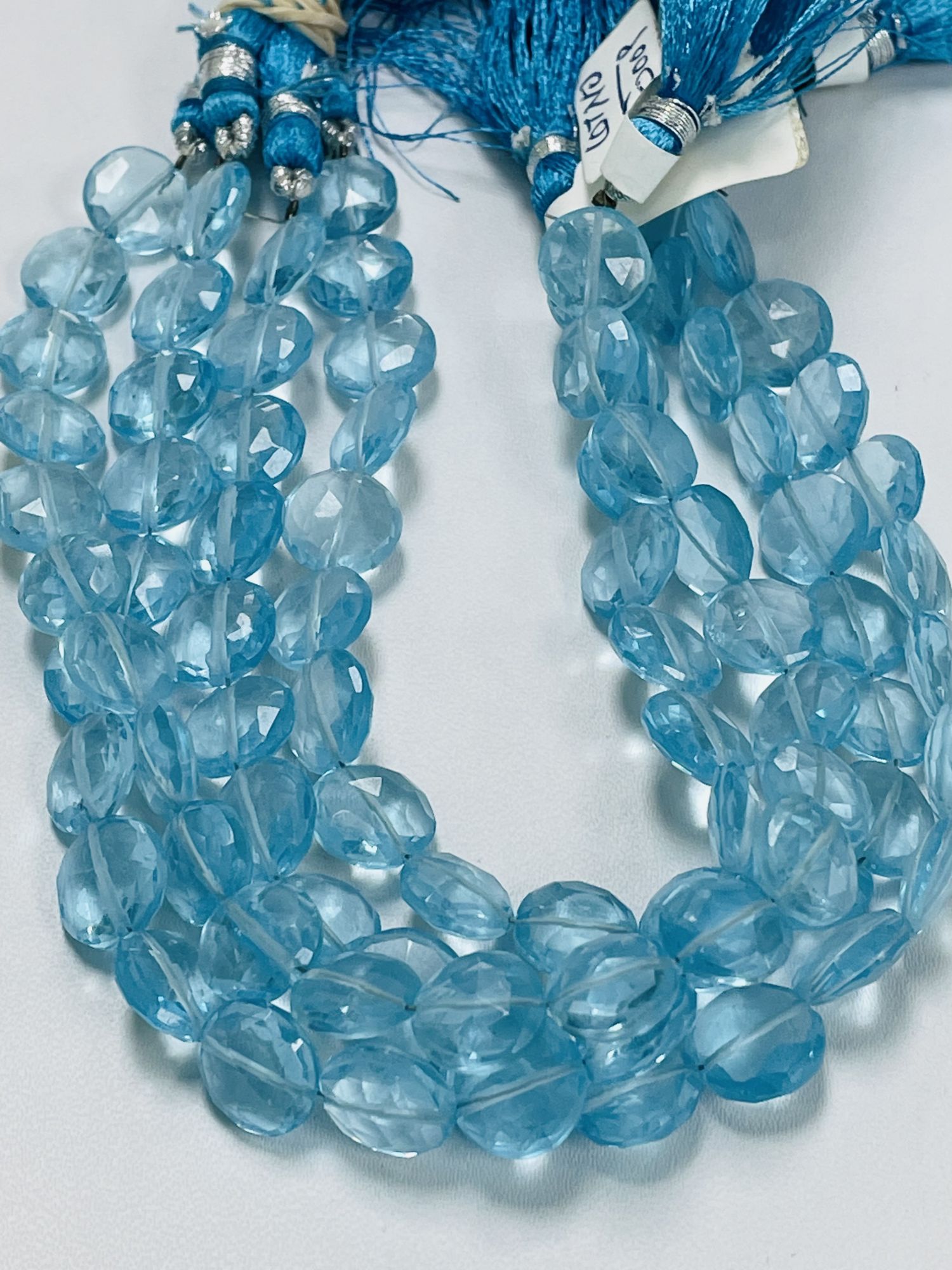Sky Blue Hydro Quartz Coin Faceted