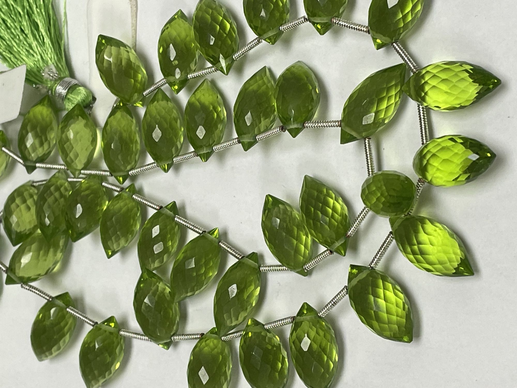 Green Hydro Quartz Puff Marquise Faceted