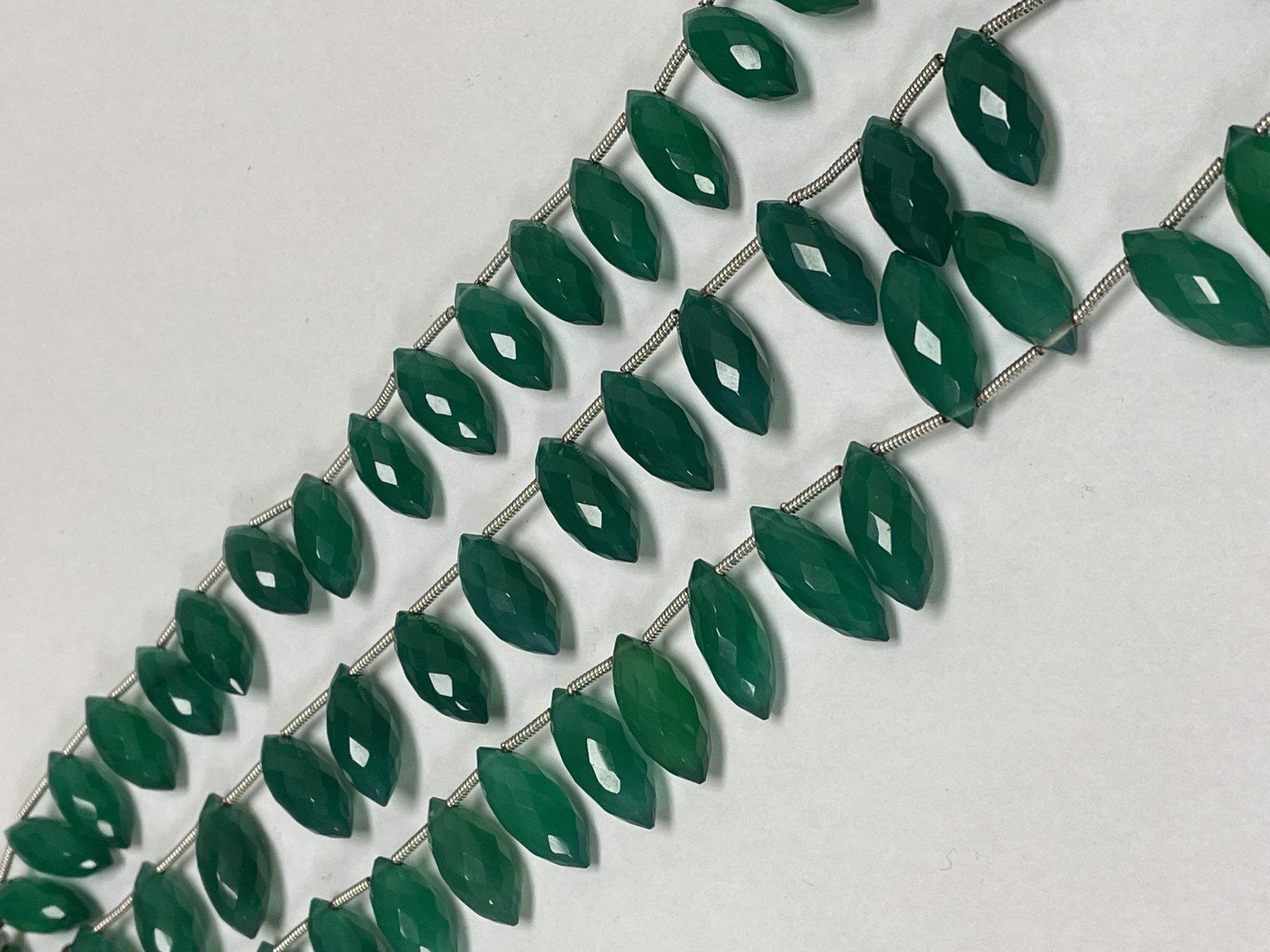 Green Hydro quartz Puff Marquise Faceted