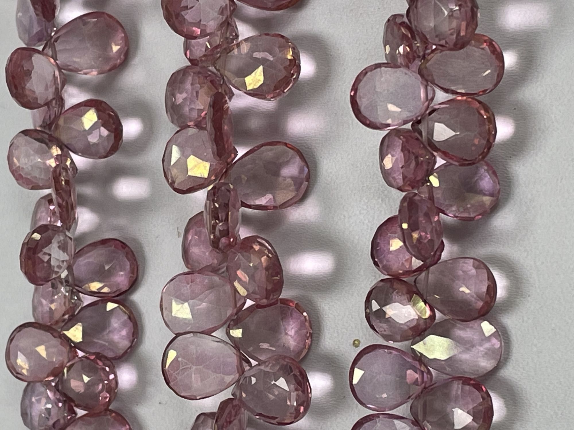 Pink Mystic Quartz Pear Faceted