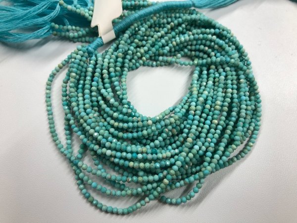 Arizona Sleeping Beauty Light Turquoise Rondelle Faceted